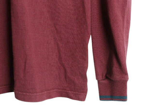 80s USA製 エルエルビーン モックネック ボーダー 長袖 Tシャツ メンズ M / ヴィンテージ LLBEAN ロンT ラガーシャツ 素材 ヘビーウェイト