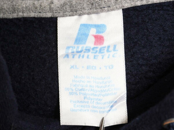 00s ラッセル 無地 スウェット フード パーカー メンズ レディース XL オールド RUSSELL 前V トレーナー 裏起毛 プルオーバー 大きいサイズ