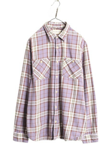 デニム&サプライ ラルフローレン チェック フランネル シャツ メンズ XL DENIM&SUPPLY ポロ ネルシャツ 長袖シャツ コットン 大きいサイズ
