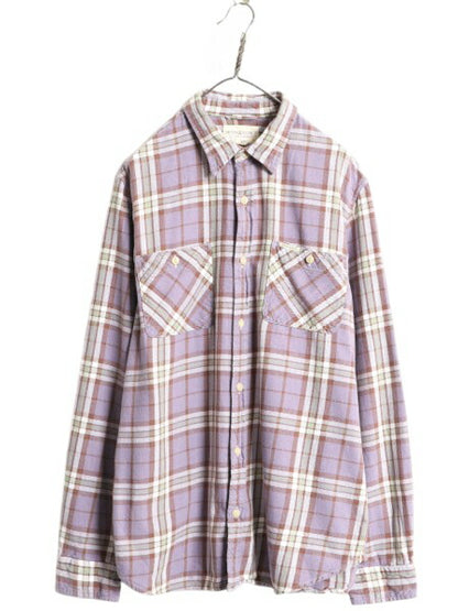 デニム&サプライ ラルフローレン チェック フランネル シャツ メンズ XL DENIM&SUPPLY ポロ ネルシャツ 長袖シャツ コットン 大きいサイズ