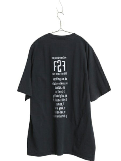 00s ビリージョエル x エルトンジョン ツアー プリント Tシャツ メンズ XL 古着 オールド オフィシャル 当時物 フォト シングルステッチ 黒