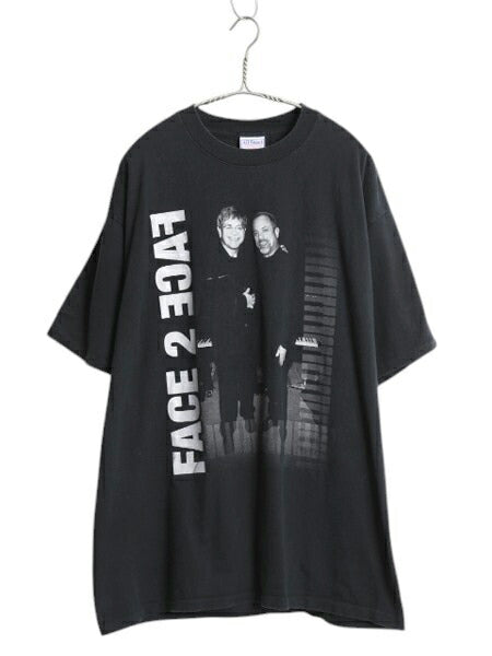 00s ビリージョエル x エルトンジョン ツアー プリント Tシャツ メンズ XL 古着 オールド オフィシャル 当時物 フォト シングルステッチ 黒