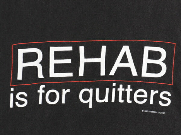90s USA製 FASHION VICTIM プリント Tシャツ メンズ L / オールド 当時物 ジョーク メッセージ グラフィック イラスト ヘビーウェイト 黒