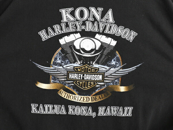 00s ハーレー ダビットソン 両面 プリント Tシャツ メンズ L 程/ 古着 オールド オフィシャル バイク メッセージ イラスト グラフィック 黒