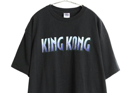 00s USA製 キングコング ロゴ プリント Tシャツ メンズ XL 古着 映画 オフィシャル 当時物 ムービー ヘビーウェイト 大きいサイズ ブラック