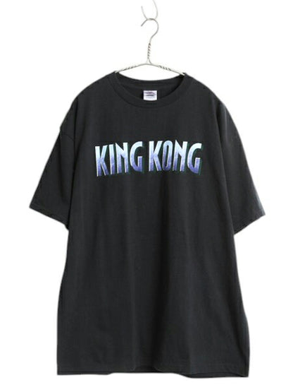 00s USA製 キングコング ロゴ プリント Tシャツ メンズ XL 古着 映画 オフィシャル 当時物 ムービー ヘビーウェイト 大きいサイズ ブラック