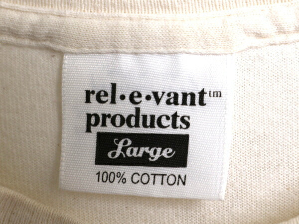 90s USA製 rel e vant products 工具 イラスト プリント Tシャツ メンズ L オールド アート グラフィック オールオーバー 総柄 ナチュラル