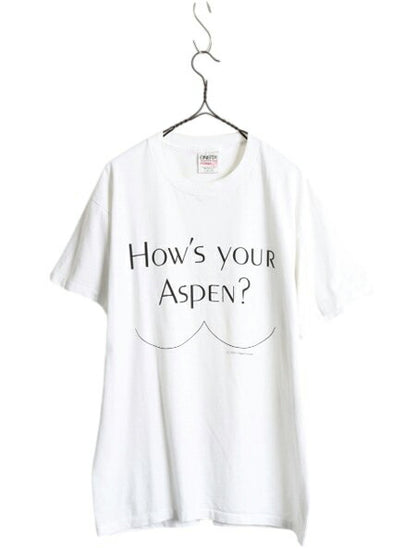 90s エロ ジョーク メッセージ プリント 半袖 Tシャツ メンズ L / オールド グラフィック イラスト シングルステッチ シンプル 白 当時物