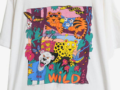 90s USA製 アニマル アート イラスト プリント Tシャツ メンズ XL / 古着 オールド グラフィック ヘビーウェイト カットソー 大きいサイズ