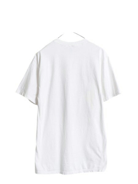 90s USA製 ナスカー イラスト プリント Tシャツ メンズ L オールド アート グラフィック ヘビーウェイト テキサコ 企業物 白 アメ車 旧車