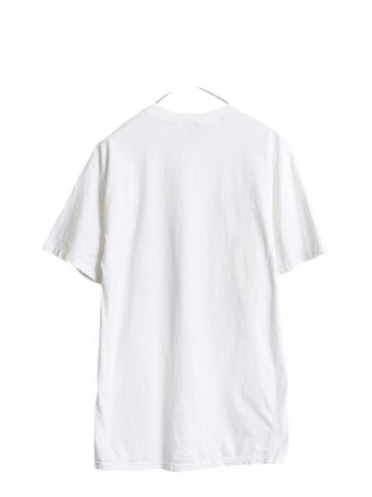 90s USA製 ナスカー イラスト プリント Tシャツ メンズ L オールド アート グラフィック ヘビーウェイト テキサコ 企業物 白 アメ車 旧車