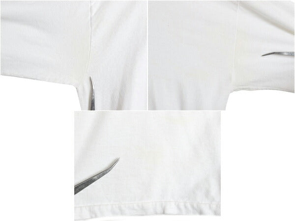 90s USA製 カレッジ アート プリント 長袖 Tシャツ メンズ XL 古着 オールド ロングスリーブ ロンT イラスト グラフィック 大きいサイズ 白