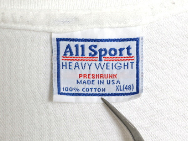 90s USA製 カレッジ アート プリント 長袖 Tシャツ メンズ XL 古着 オールド ロングスリーブ ロンT イラスト グラフィック 大きいサイズ 白