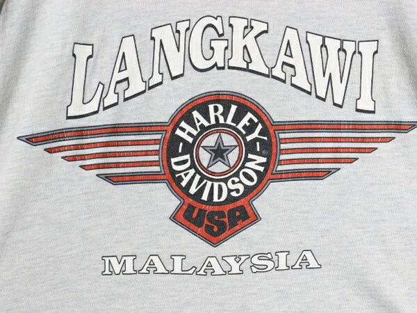 90s ハーレー ダビットソン イーグル イラスト 両面 プリント Tシャツ メンズ L / 古着 オールド 当時物 オフィシャル バイク グラフィック