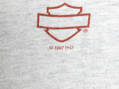 90s ハーレー ダビットソン イーグル イラスト 両面 プリント Tシャツ メンズ L / 古着 オールド 当時物 オフィシャル バイク グラフィック