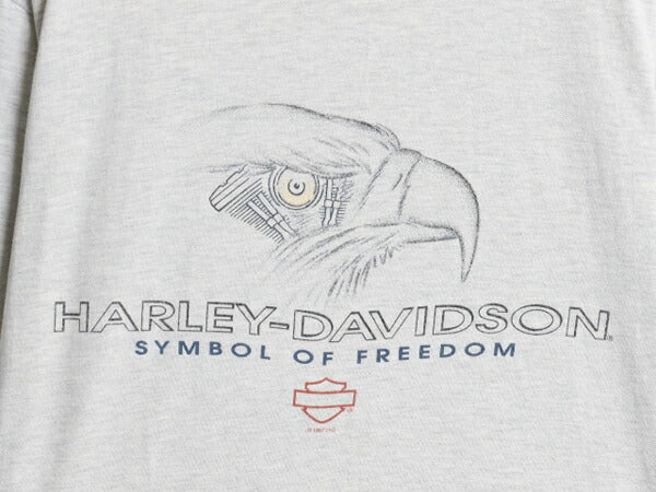 90s ハーレー ダビットソン イーグル イラスト 両面 プリント Tシャツ メンズ L / 古着 オールド 当時物 オフィシャル バイク グラフィック