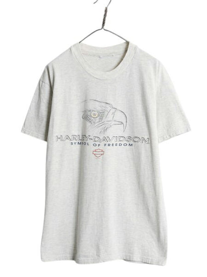 90s ハーレー ダビットソン イーグル イラスト 両面 プリント Tシャツ メンズ L / 古着 オールド 当時物 オフィシャル バイク グラフィック