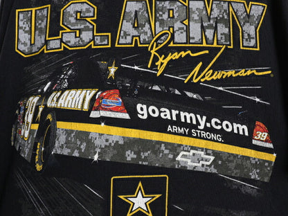 ナスカー 両面 イラスト プリント Tシャツ メンズ XL 古着 オフィシャル グラフィック アート ヘビーウェイト ミリタリー US ARMY ブラック
