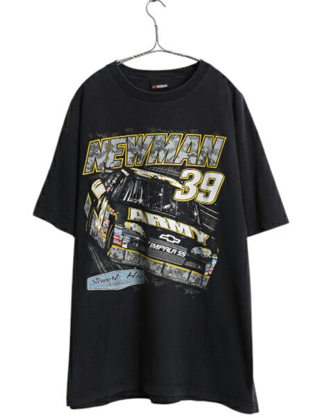 ナスカー 両面 イラスト プリント Tシャツ メンズ XL 古着 オフィシャル グラフィック アート ヘビーウェイト ミリタリー US ARMY ブラック