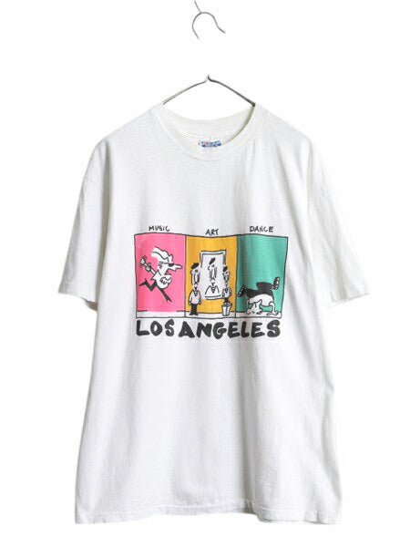 80s USA製 アート イラスト プリント Tシャツ メンズ XL / 古着 ヴィンテージ グラフィック シングルステッチ ヘビーウェイト 大きいサイズ