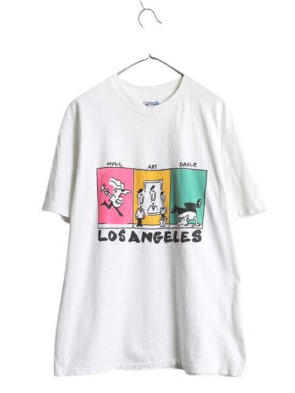 80s USA製 アート イラスト プリント Tシャツ メンズ XL / 古着 ヴィンテージ グラフィック シングルステッチ ヘビーウェイト 大きいサイズ