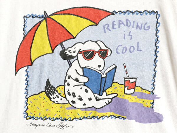 90s USA製 ドッグ アート イラスト プリント Tシャツ メンズ L 古着 オールド アニマル キャラクター 犬 グラフィック シングルステッチ 白