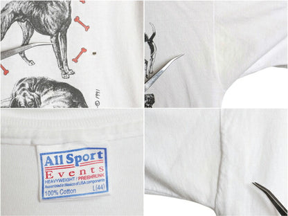 90s ドッグ アート イラスト プリント Tシャツ メンズ レディース L オールド アニマル 犬 グラフィック シングルステッチ ヘビーウェイト