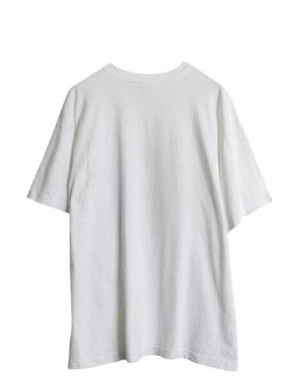 90s USA製 地球 アート メッセージ イラスト プリント Tシャツ メンズ XL / 古着 オールド グラフィック シングルステッチ 大きいサイズ 白