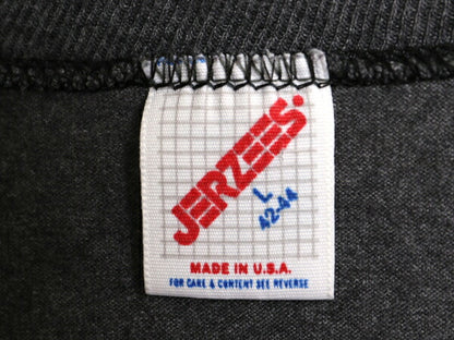 80s USA製 アウトドア イラスト プリント Tシャツ メンズ L 古着 ヴィンテージ グラフィック キャンプ キャラクター シングルステッチ 濃灰