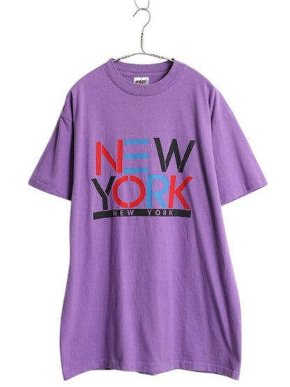 90s USA製 ニューヨーク グラフィック プリント Tシャツ メンズ XXL 古着 オールド アート ヘビーウェイト シングルステッチ 大きいサイズ