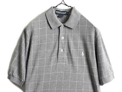 90s ■ ポロ ゴルフ ラルフローレン ウインドペン チェック 鹿の子 半袖 ポロシャツ メンズ S / 90年代 POLO GOLF 半袖シャツ ポニー刺繍