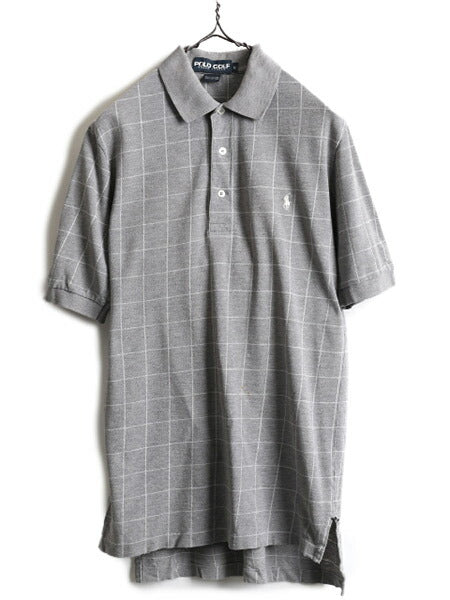 90s ■ ポロ ゴルフ ラルフローレン ウインドペン チェック 鹿の子 半袖 ポロシャツ メンズ S / 90年代 POLO GOLF 半袖シャツ ポニー刺繍