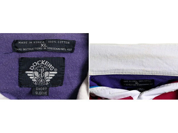 90s 大きいサイズ XL ■ ドッカーズ リーバイス ワイド ボーダー 半袖 ポロシャツ ( メンズ ) 90年代 オールド DOCKERS LEVIS 半袖シャツ