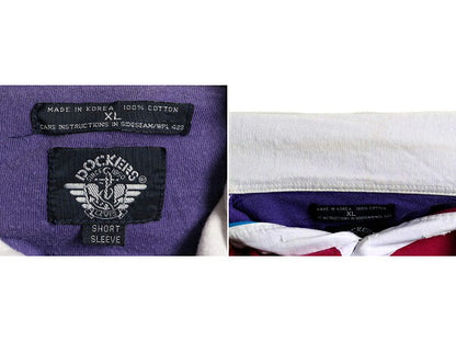 90s 大きいサイズ XL ■ ドッカーズ リーバイス ワイド ボーダー 半袖 ポロシャツ ( メンズ ) 90年代 オールド DOCKERS LEVIS 半袖シャツ
