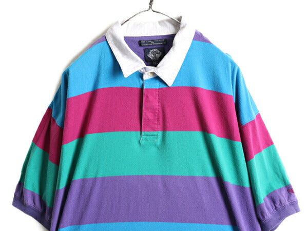 90s 大きいサイズ XL ■ ドッカーズ リーバイス ワイド ボーダー 半袖 ポロシャツ ( メンズ ) 90年代 オールド DOCKERS LEVIS 半袖シャツ