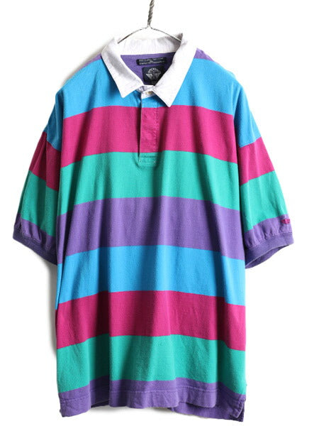 90s 大きいサイズ XL ■ ドッカーズ リーバイス ワイド ボーダー 半袖 ポロシャツ ( メンズ ) 90年代 オールド DOCKERS LEVIS 半袖シャツ
