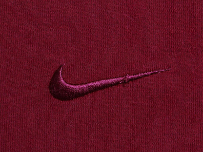 90s USA製 ■ ナイキ スウォッシュ 刺繍 半袖 Tシャツ メンズ L / 90年代 オールド NIKE ヘビーウェイト ビッグシルエット バーガンディー