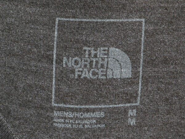 ■ ノースフェイス プリント 半袖 Tシャツ メンズ M 古着 The North Face アウトドア 半袖Tシャツ プリントTシャツ ロゴT チャコールグレー