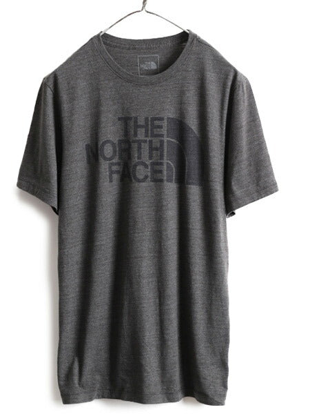 ■ ノースフェイス プリント 半袖 Tシャツ メンズ M 古着 The North Face アウトドア 半袖Tシャツ プリントTシャツ ロゴT チャコールグレー