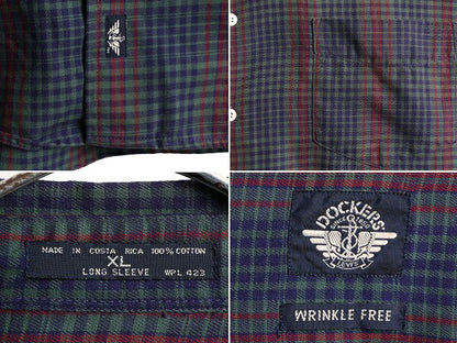 90s 大きいサイズ XL ■ ドッカーズ リーバイス チェック 長袖 ボタンダウン シャツ メンズ 古着 90年代 オールド DOCKERS LEVIS コットン