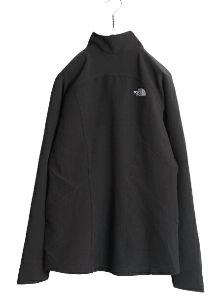 US企画 ノースフェイス ソフトシェル ジャケット レディース S / The North Face WIND WALL 防風 フルジップ ジャンパー ブルゾン 企業 黒