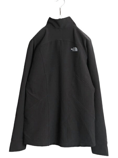 US企画 ノースフェイス ソフトシェル ジャケット レディース S / The North Face WIND WALL 防風 フルジップ ジャンパー ブルゾン 企業 黒