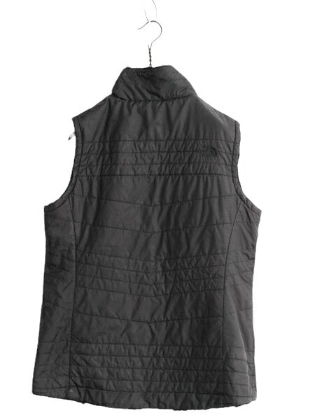 US企画 ノースフェイス リバーシブル ベスト レディース M The North Face アウトドア 毛長 フリース 中綿 ナイロン 前開き フルジップ 黒