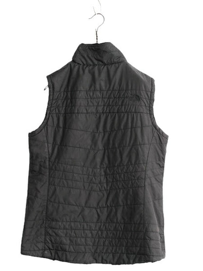US企画 ノースフェイス リバーシブル ベスト レディース M The North Face アウトドア 毛長 フリース 中綿 ナイロン 前開き フルジップ 黒