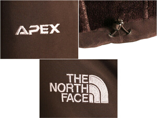 US企画 ノースフェイス APEX ソフトシェル ジャケット レディース L 古着 The North Face アウトドア 裏 フリース ブルゾン フルジップ 茶