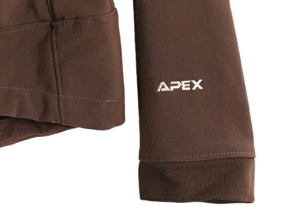 US企画 ノースフェイス APEX ソフトシェル ジャケット レディース L 古着 The North Face アウトドア 裏 フリース ブルゾン フルジップ 茶