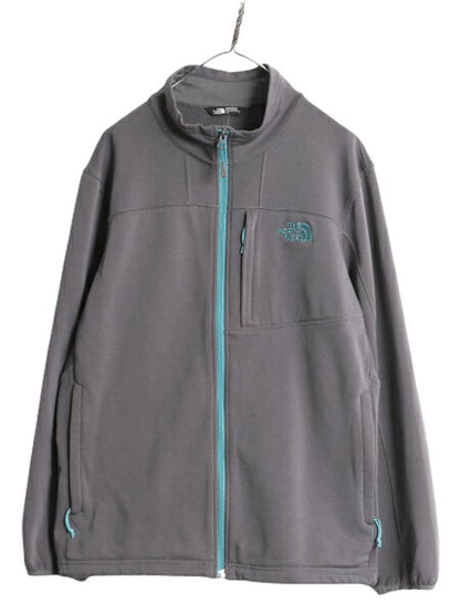 ノースフェイス フルジップ ストレッチ トラック ジャケットメンズ L アウトドア The North Face 裏 フリース ブルゾン フルジップ グレー