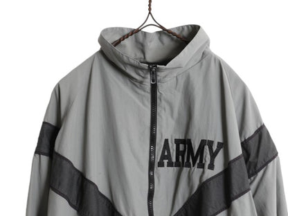 90s 99年製 米軍実物 US ARMY ナイロン トレーニング ジャケット SMALL REGULAR / オールド 軍物 IPFU ミリタリー ブルゾン ジャンパー 灰