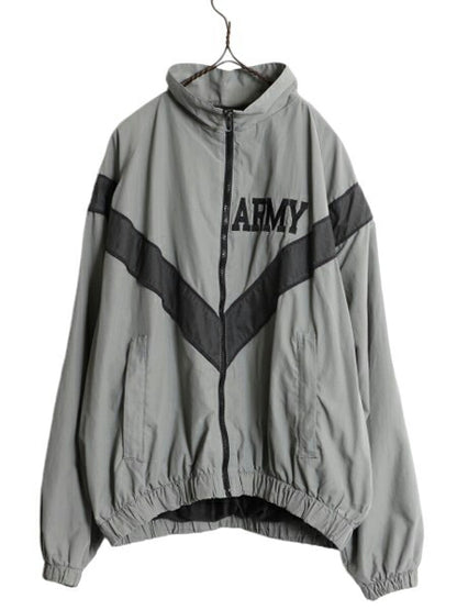 90s 99年製 米軍実物 US ARMY ナイロン トレーニング ジャケット SMALL REGULAR / オールド 軍物 IPFU ミリタリー ブルゾン ジャンパー 灰