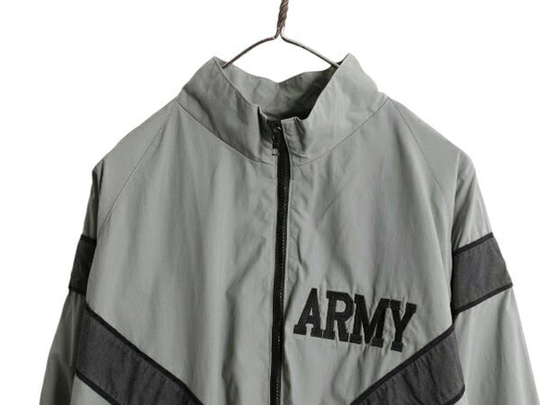 90s 99年製 米軍実物 US ARMY ナイロン トレーニング ジャケット LARGE REGULAR / オールド 軍物 IPFU ミリタリー ブルゾン ジャンパー 灰
